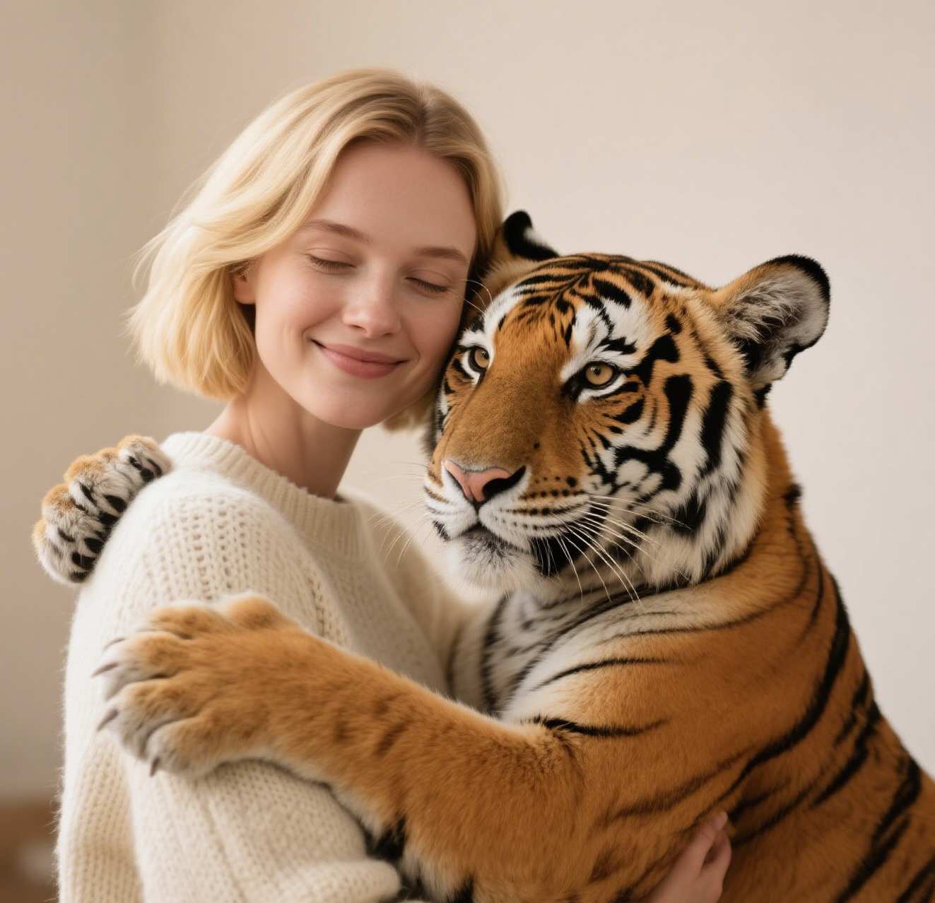 AI Tiger Hug
