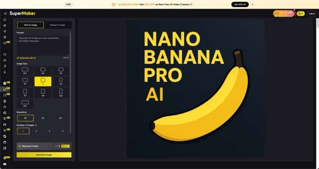 Supermaker Nano Banana Pro generator interface