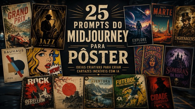 Os 25 Melhores Prompts do Midjourney para Pôster