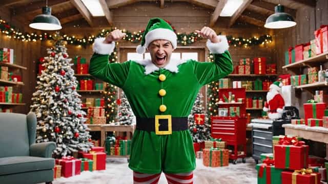 Funny meme-style elf