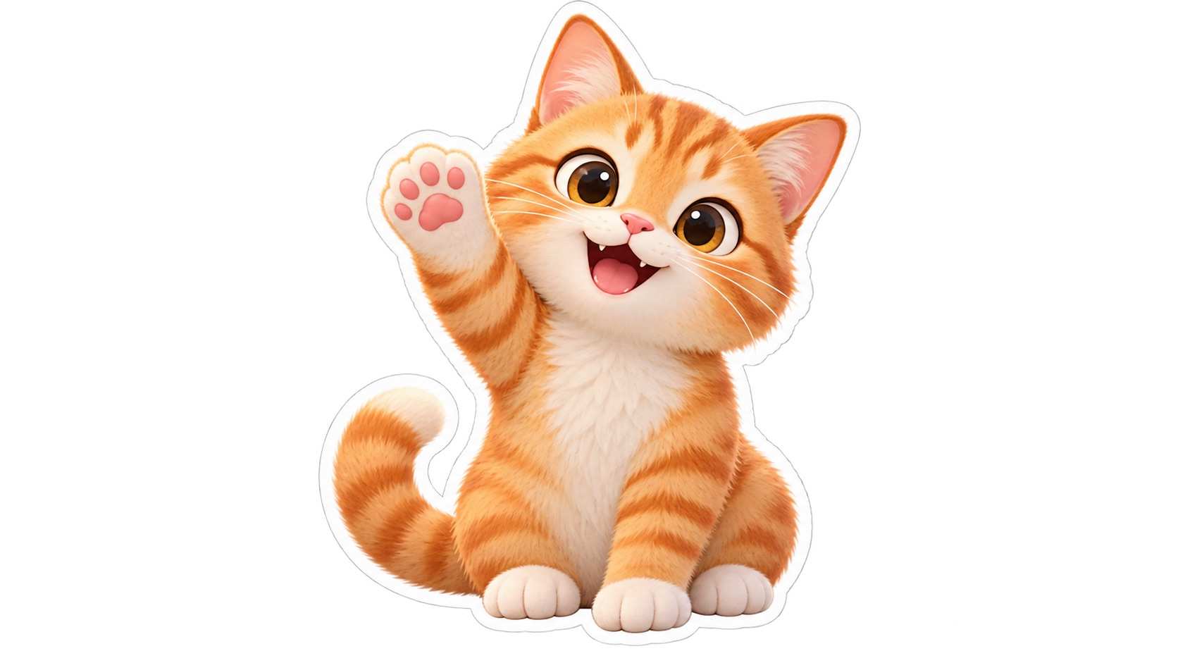 Qwen Image 2.1 prompt example showing an orange cartoon cat sticker with a transparent background