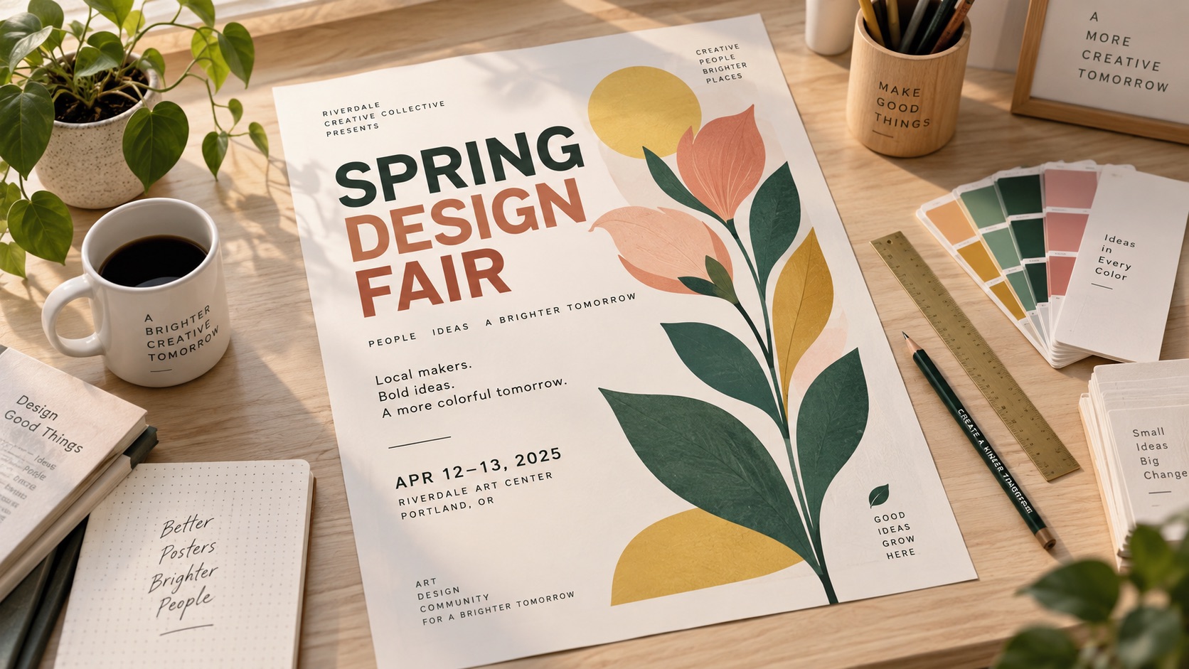Plan Posters and Infographics With Exact Text
