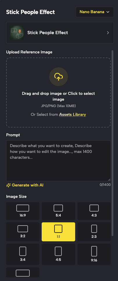 Upload Single Person Photo - Start Your Stick People Effect Journey