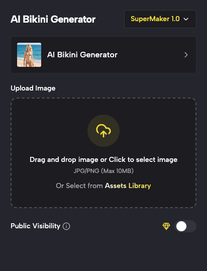 SuperMaker's Free AI Bikini Generator: Web & Mobile