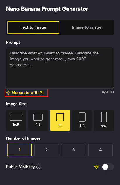 Input Your Creative Ideas - Start Your Prompt Generation Journey