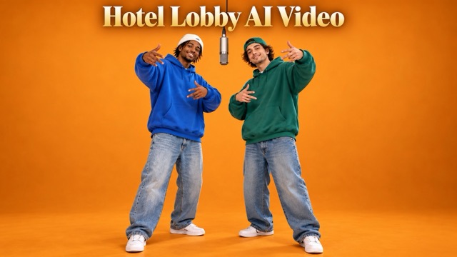 Hotel Lobby AI video generator: Your Rap Duo Moment
