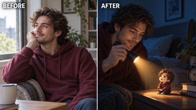 Flashlight AI Photo With Cinematic Composition