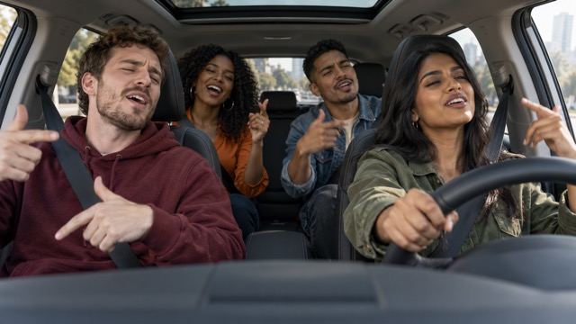 Four Friends With Carpool Rap Energy