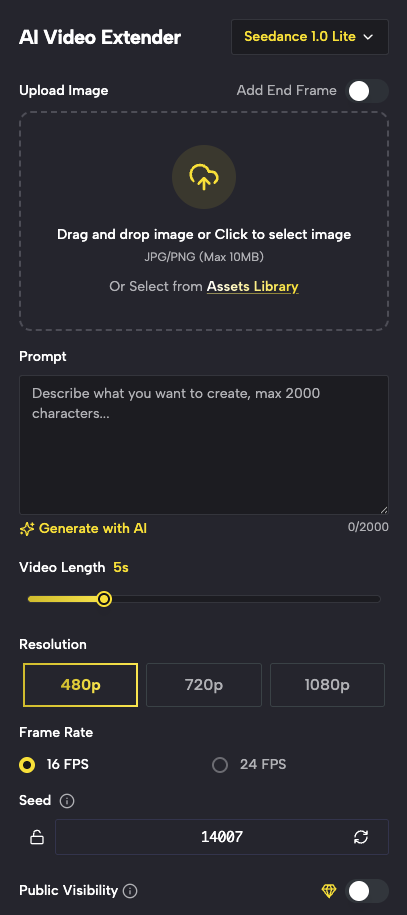 Upload Video Frame - Start Your AI Video Extension Journey