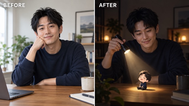 Flashlight AI Photo With Coherent Light