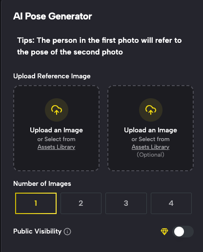 Upload Two Images for AI Pose Generation