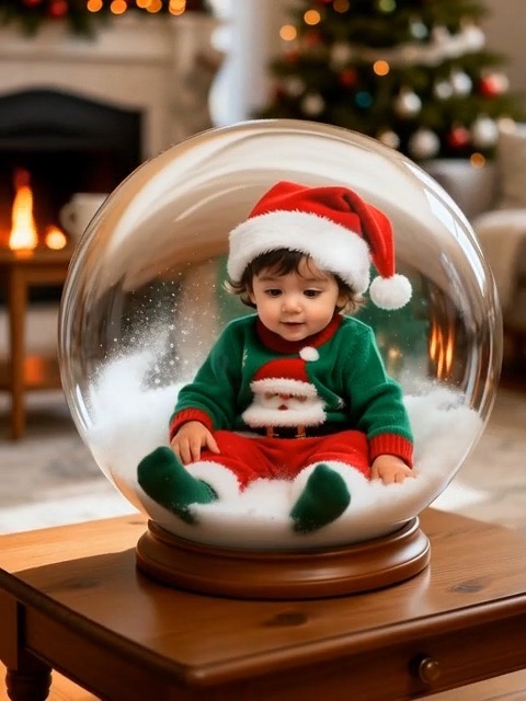 AI Christmas Snow Globe Filter