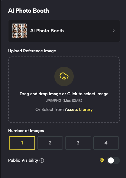Upload Your Single Photo or Selfie for AI Photo Booth Generation