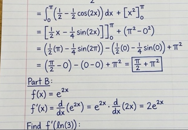AI generated realistic handwritten math solution on draft paper