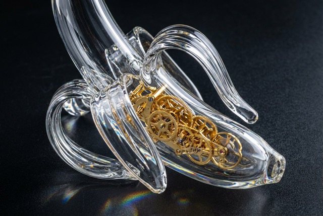 Glass banana sculpture generated by Nano Banana Pro AI