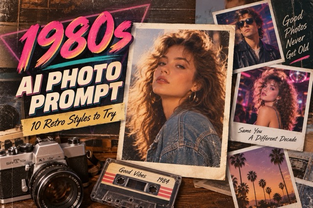 Photo Editing 1980s AI Photo Prompt: 10 Retro Styles to Try